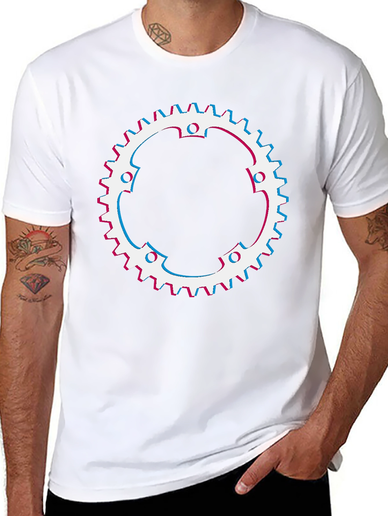 Gear Graphic T-Shirt - Modern Biker Style