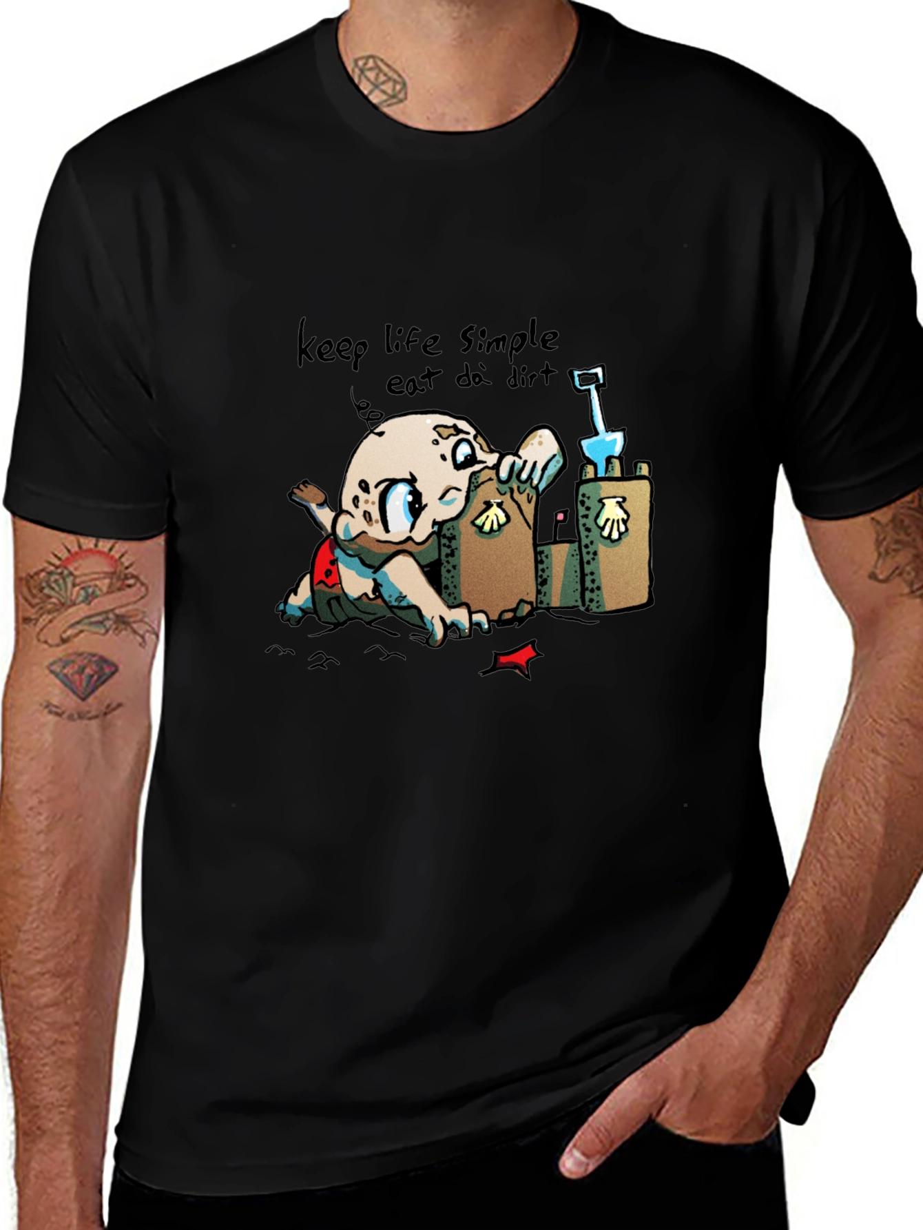 Keep Life Simple - Eat Dirt Black T-Shirt