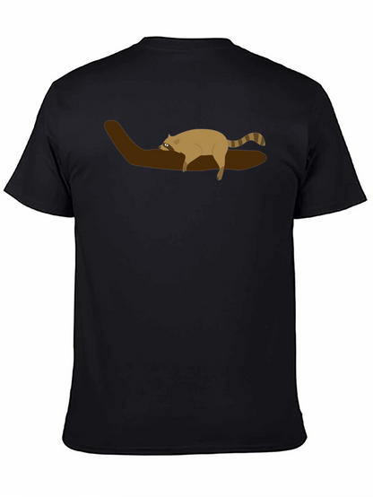 Raccoon on Branch Graphic Tee - Unisex Black T-Shirt