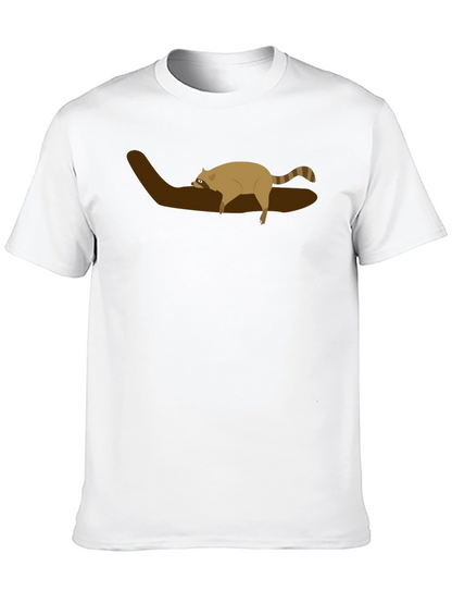 Raccoon on Branch Graphic Tee - Unisex Black T-Shirt