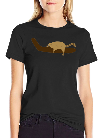 Raccoon on Branch Graphic Tee - Unisex Black T-Shirt