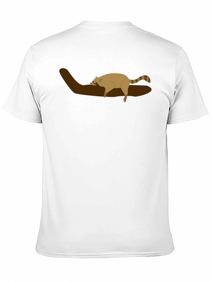 Raccoon on Branch Graphic Tee - Unisex Black T-Shirt