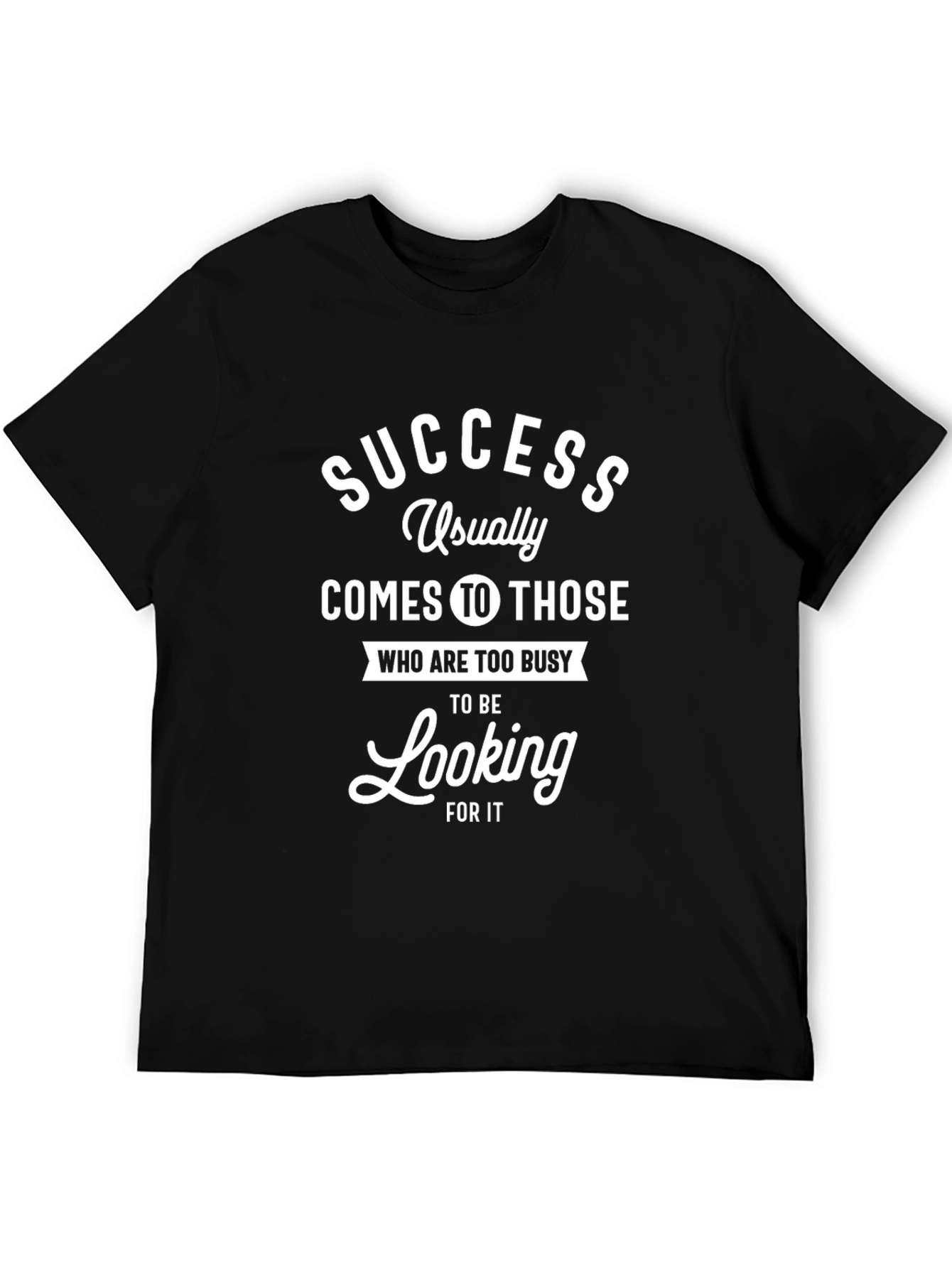 Success Quote Graphic Tee - Black T-Shirt