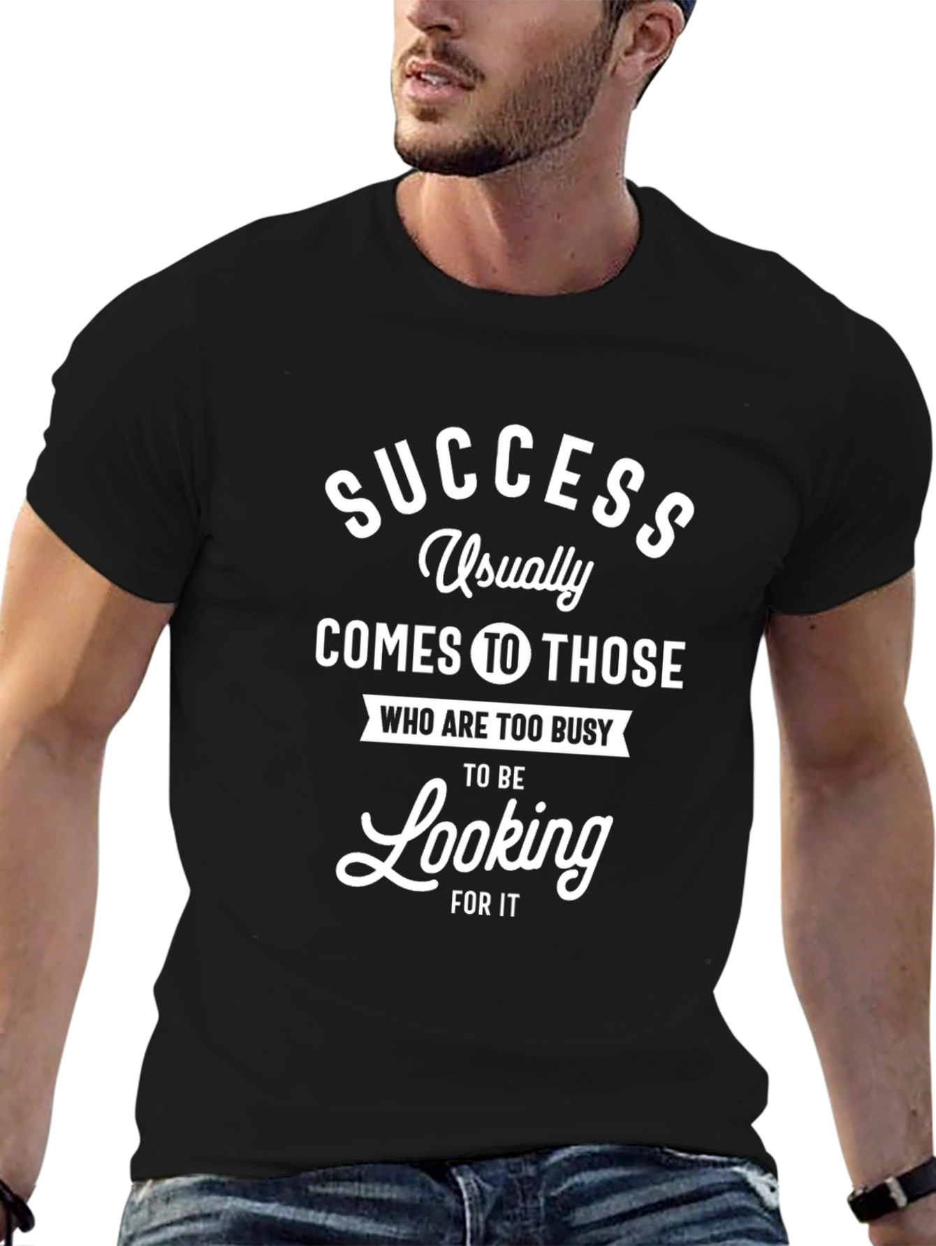Success Quote Graphic Tee - Black T-Shirt