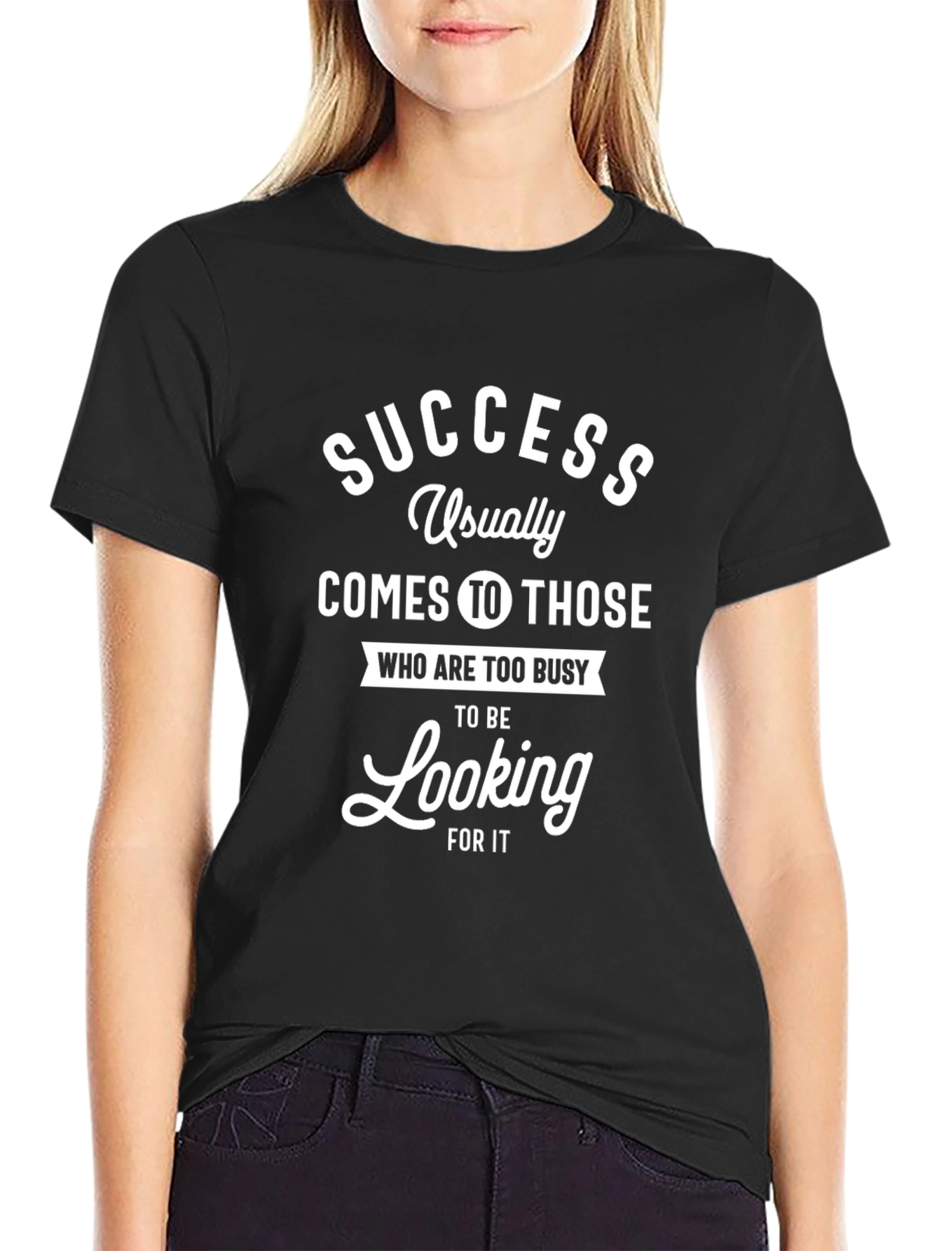 Success Quote Graphic Tee - Black T-Shirt