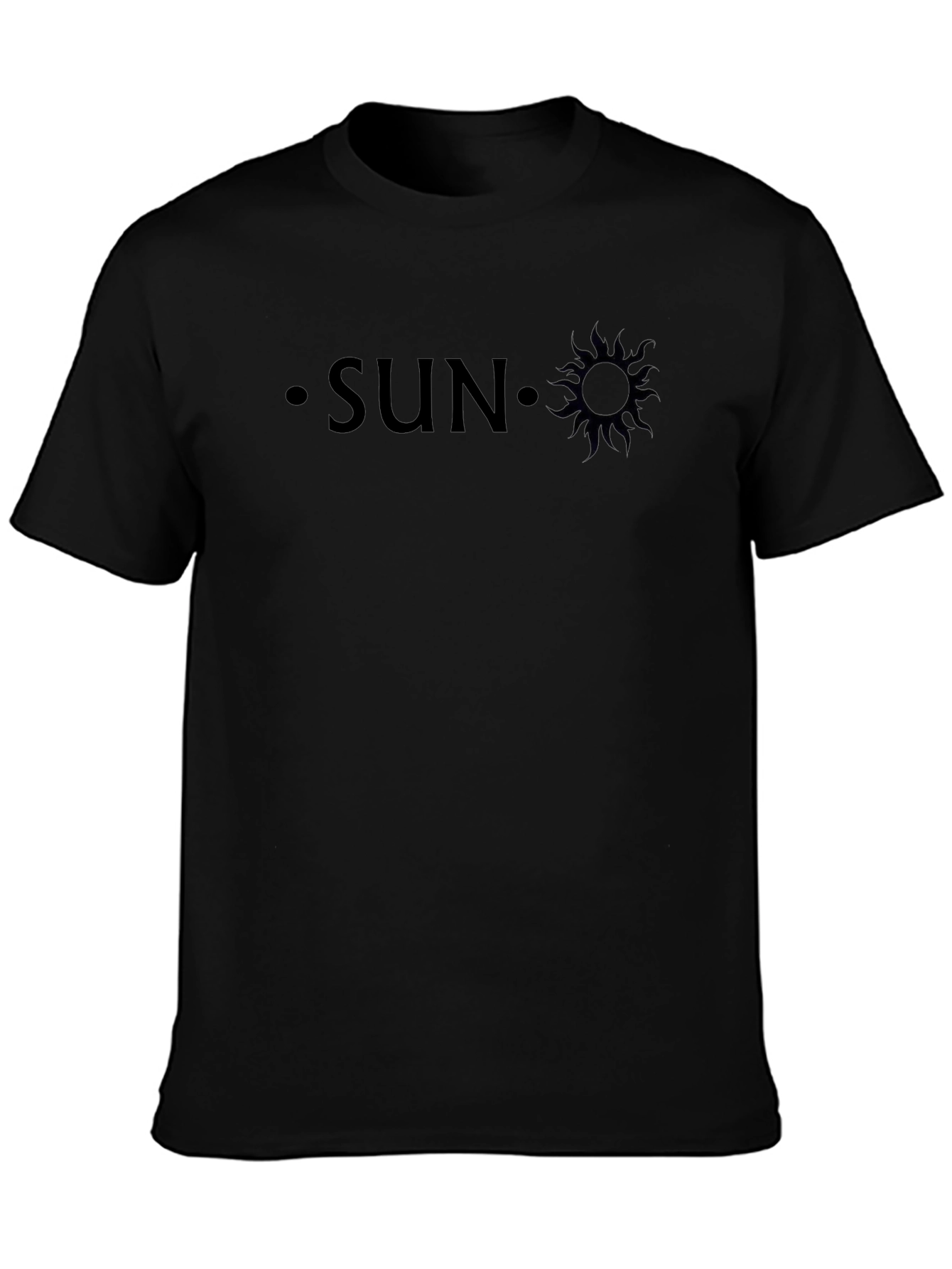SUN Graphic Tee - Classic Black Crew Neck T-Shirt