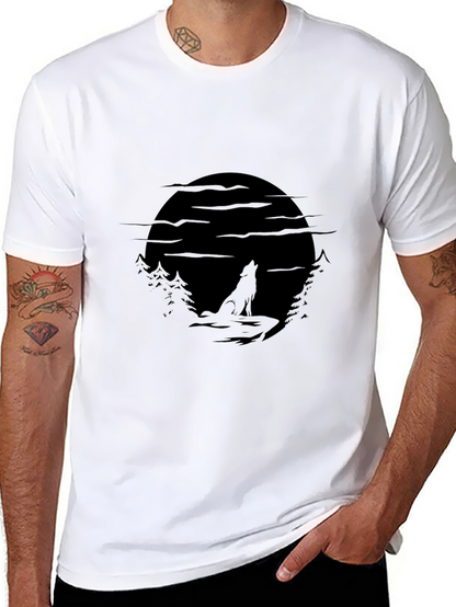 Wolf Moon Silhouette Black T-Shirt
