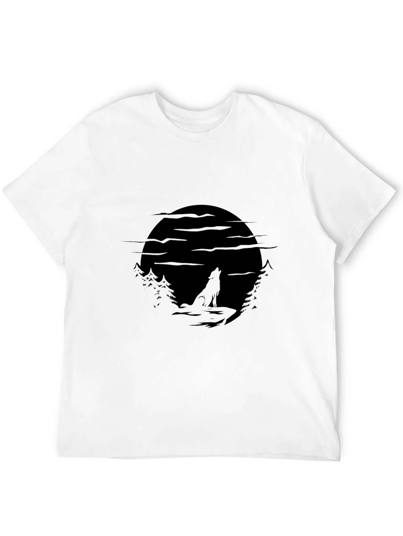 Wolf Moon Silhouette Black T-Shirt