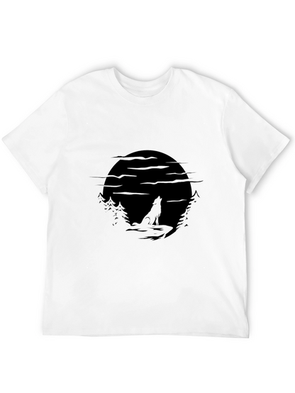 Wolf Moon Silhouette Black T-Shirt