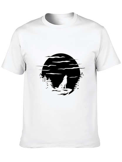 Wolf Moon Silhouette Black T-Shirt
