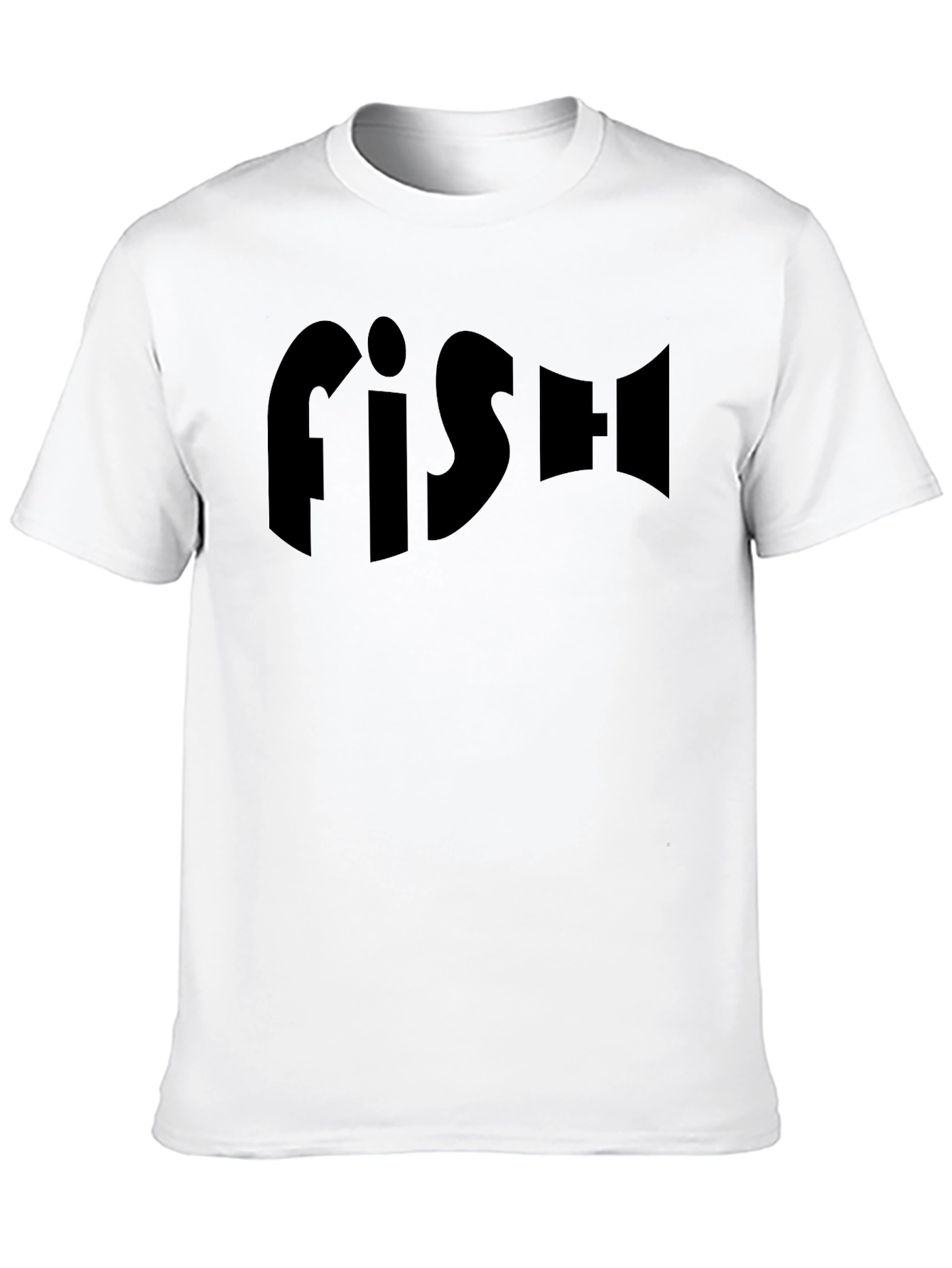FISH Black Graphic Print Crew Neck T-Shirt