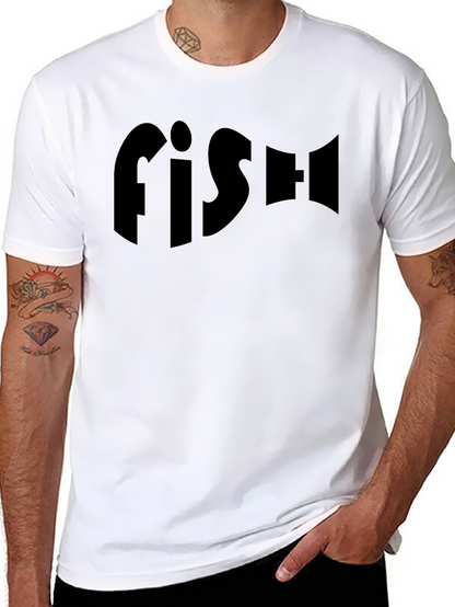 FISH Black Graphic Print Crew Neck T-Shirt