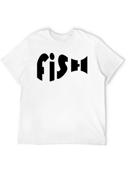 FISH Black Graphic Print Crew Neck T-Shirt