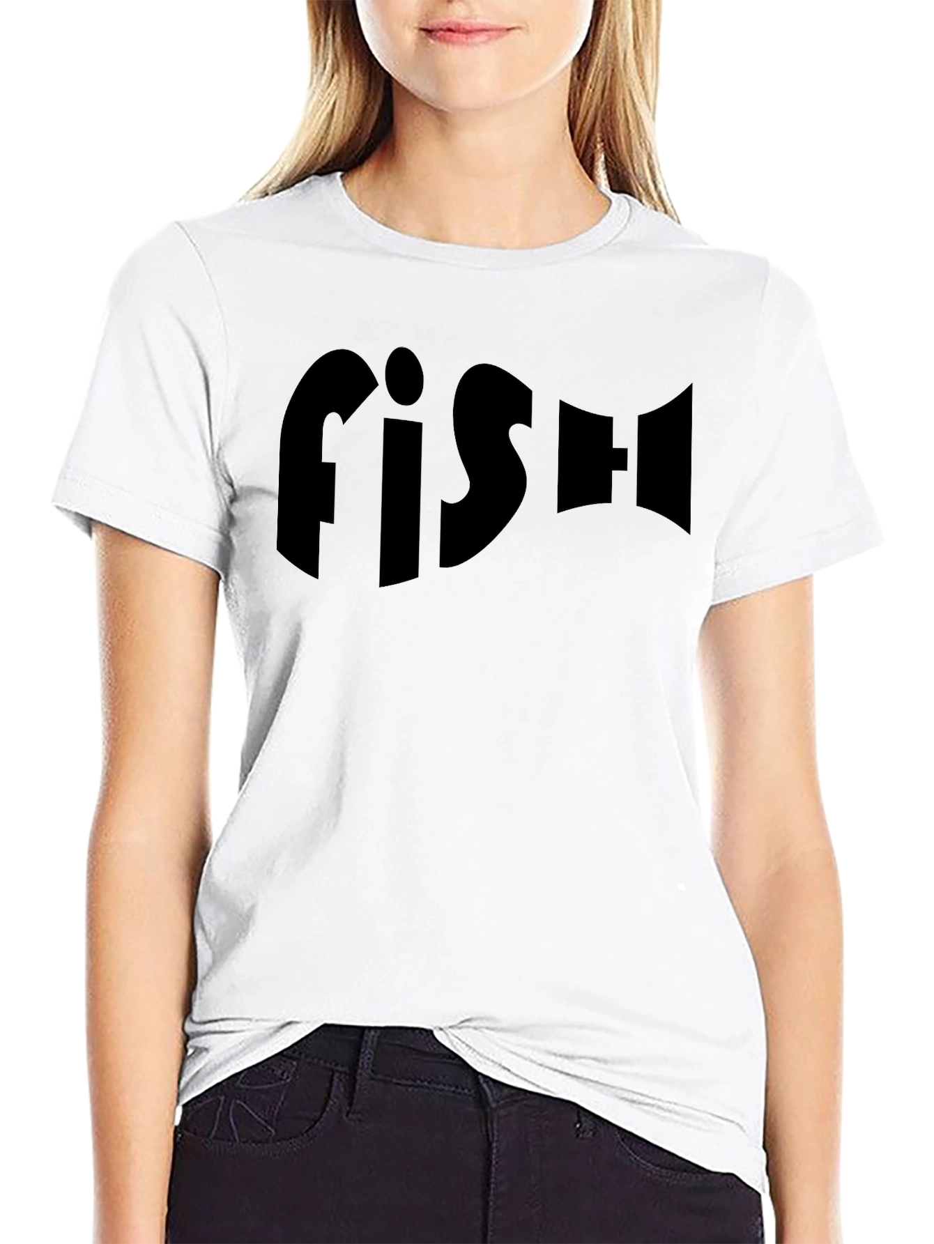 FISH Black Graphic Print Crew Neck T-Shirt