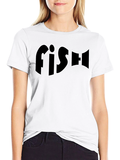 FISH Black Graphic Print Crew Neck T-Shirt