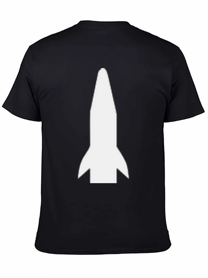 Rocket Graphic Tee - Black Cotton Blend Shirt
