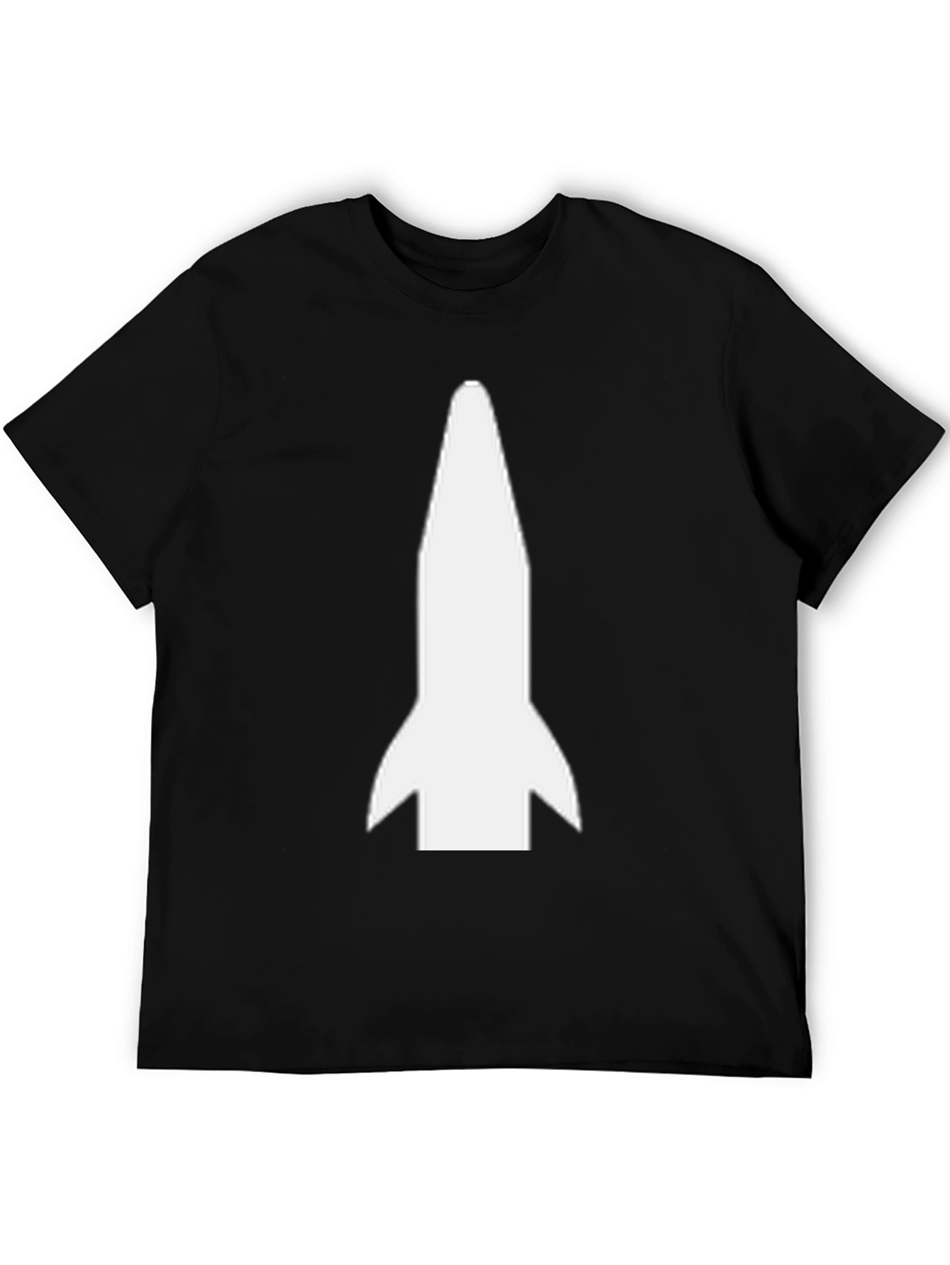 Rocket Graphic Tee - Black Cotton Blend Shirt