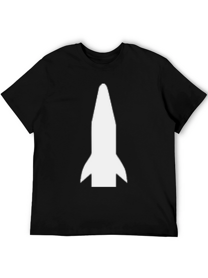 Rocket Graphic Tee - Black Cotton Blend Shirt