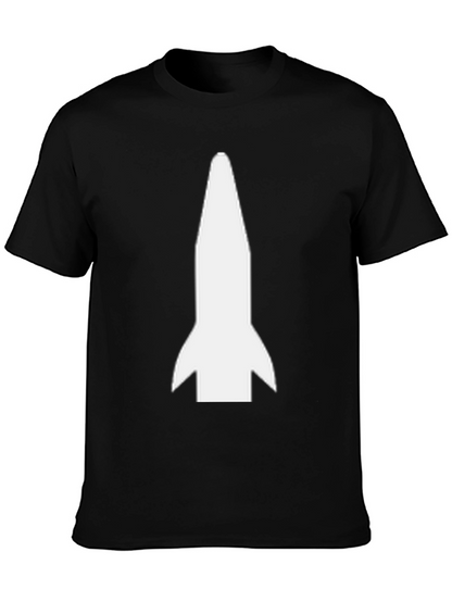 Rocket Graphic Tee - Black Cotton Blend Shirt