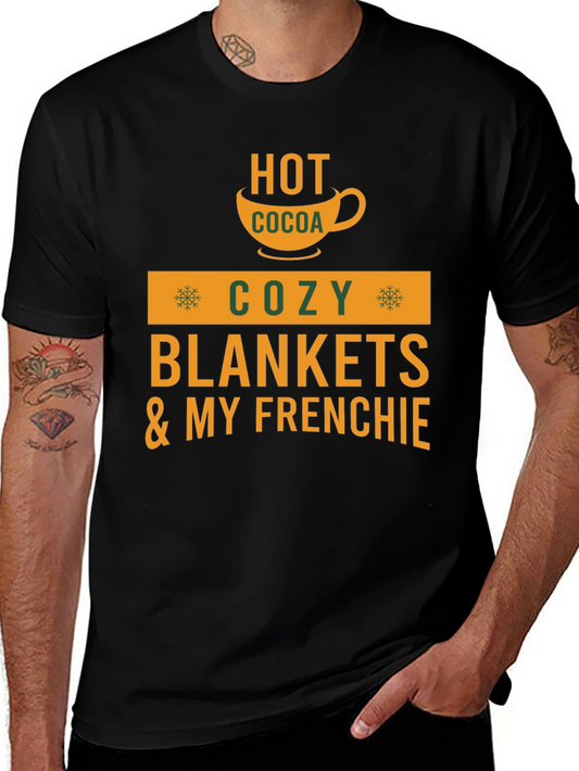 Cozy Season T-Shirt: Hot Cocoa & Frenchie