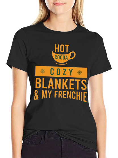 Cozy Season T-Shirt: Hot Cocoa & Frenchie