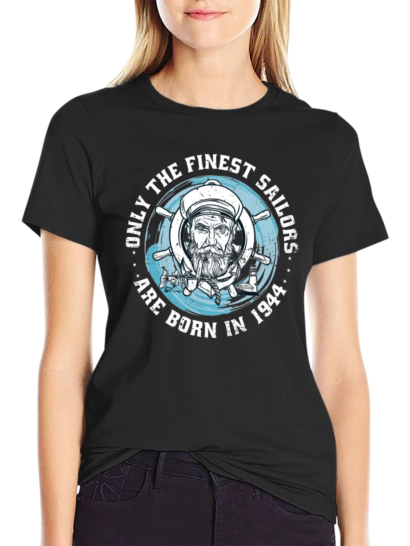 Finest Sailors Born in 1944 Black T-Shirt