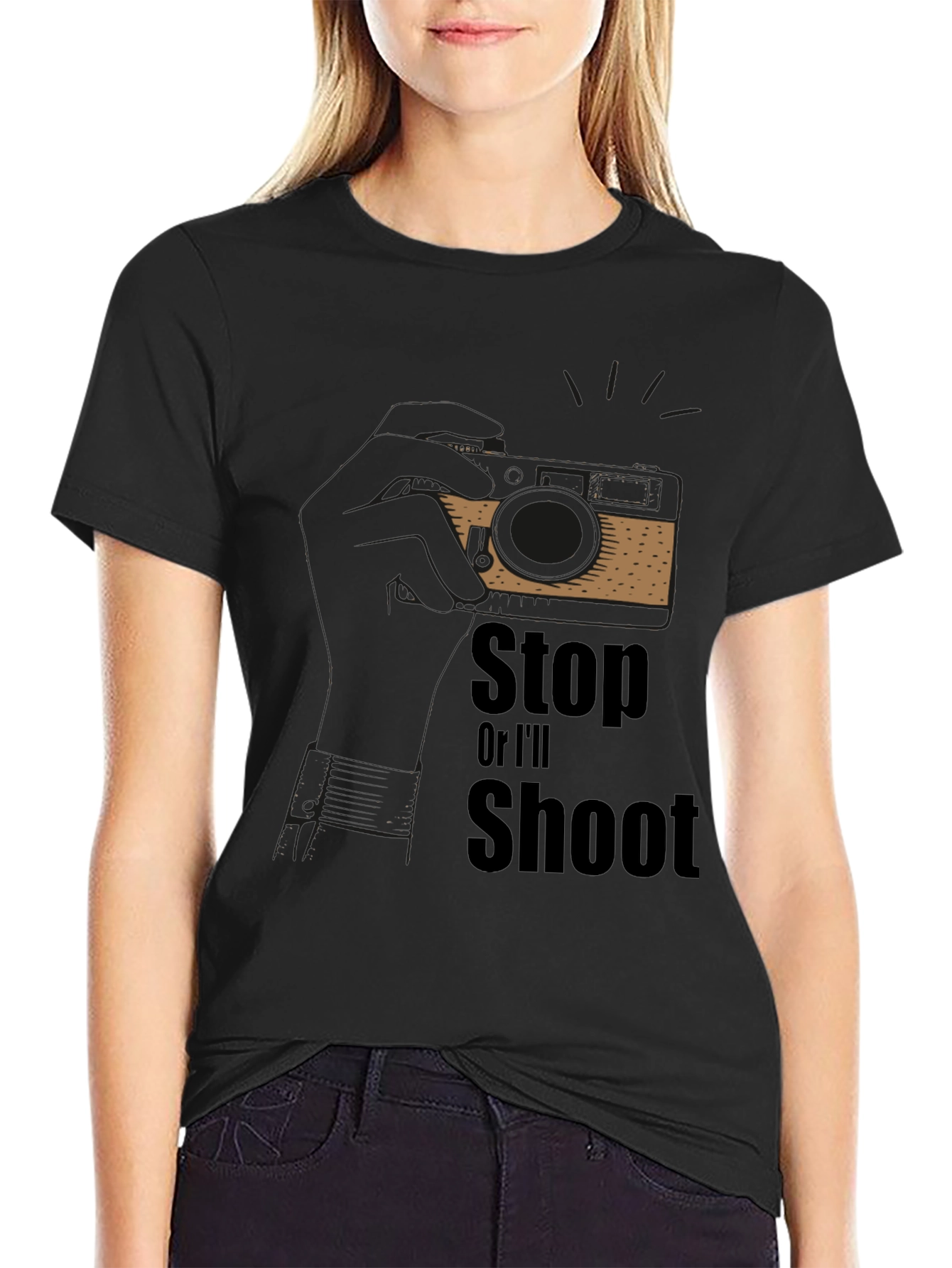 Stop or Ill Shoot Graphic T-Shirt