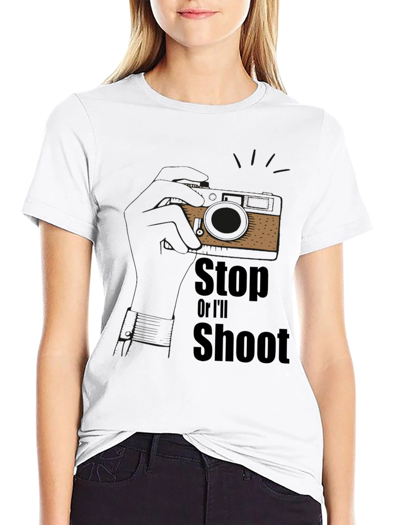 Stop or Ill Shoot Graphic T-Shirt