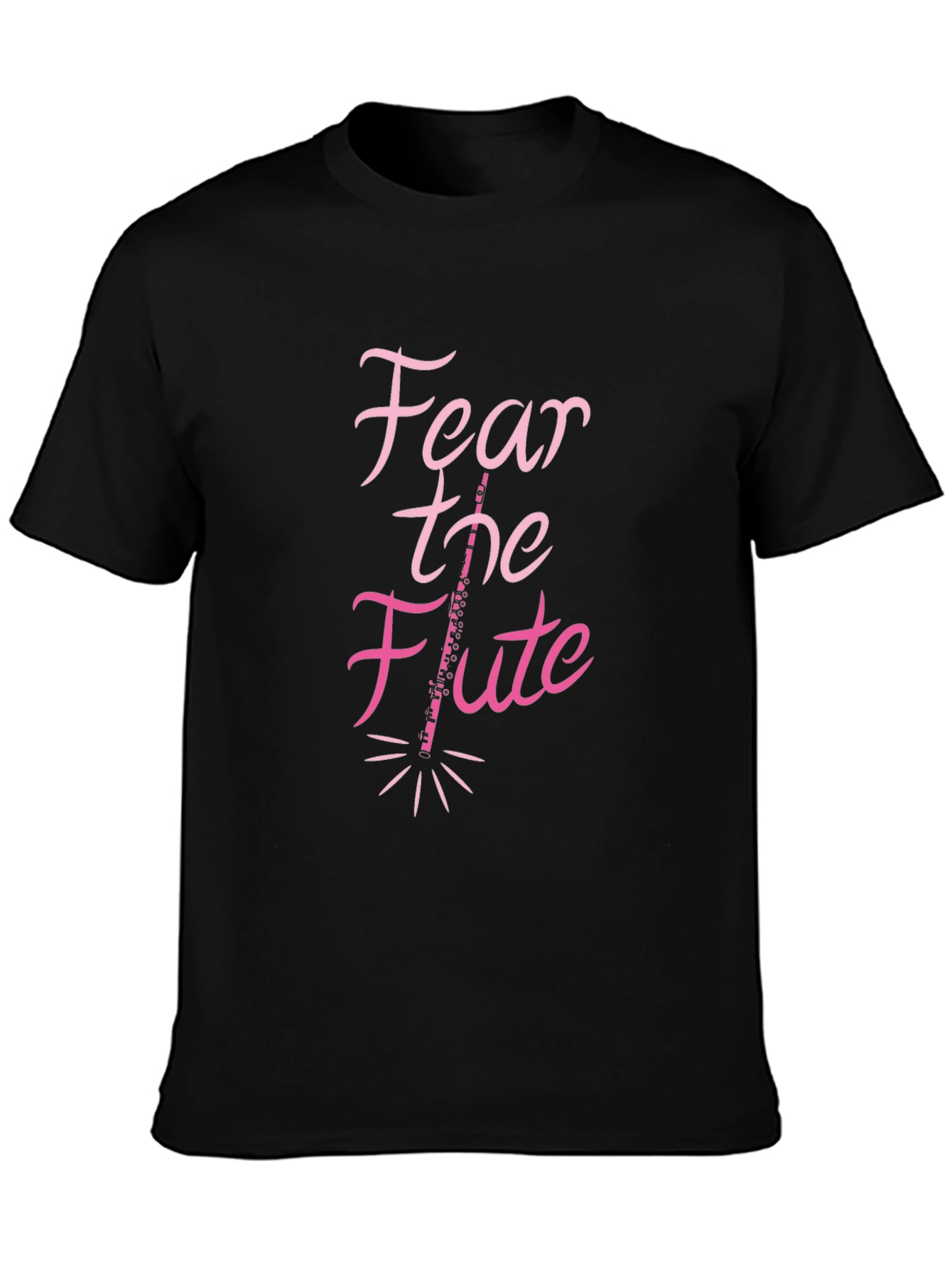 Fear the Flute Black T-Shirt Musician Gift