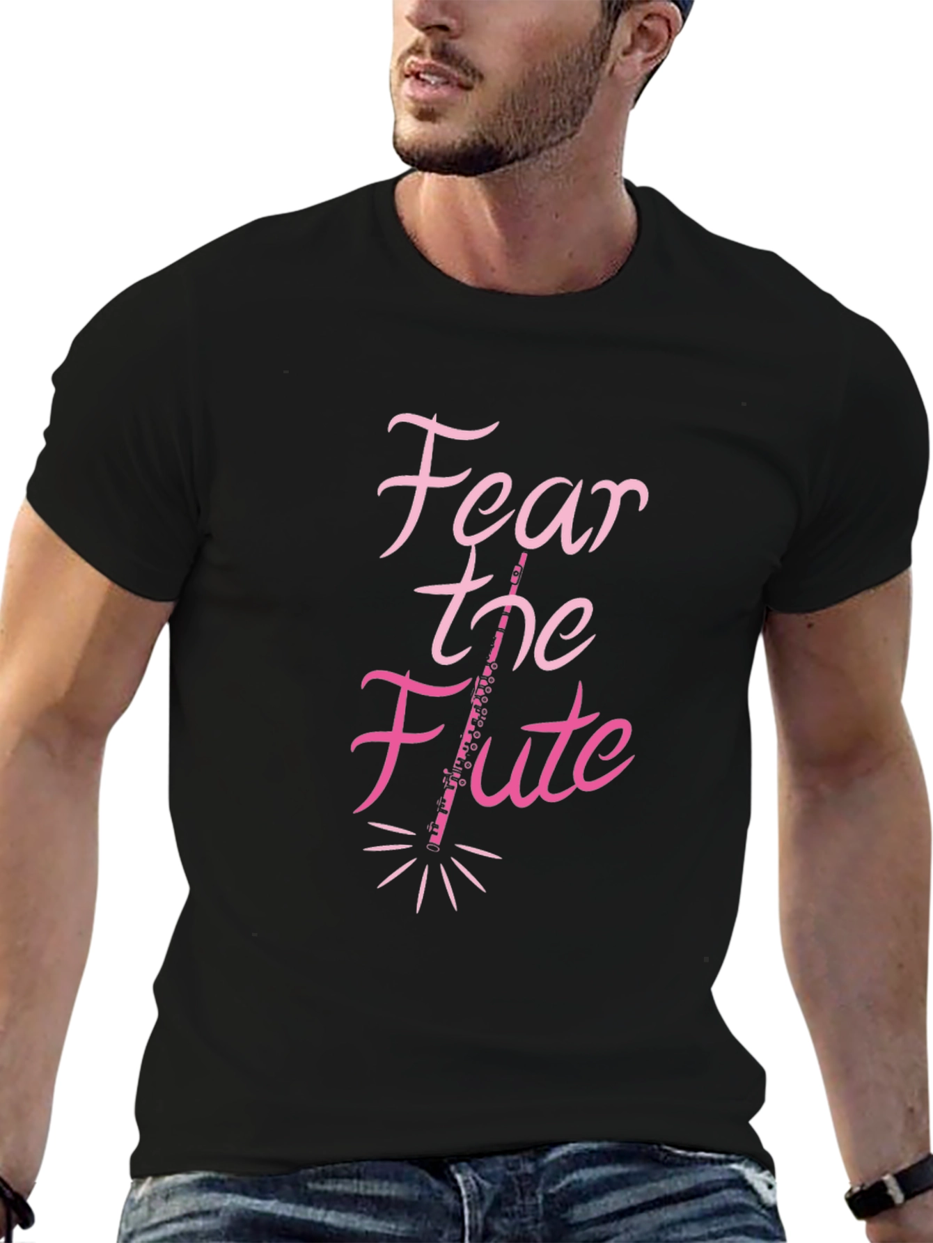 Fear the Flute Black T-Shirt Musician Gift