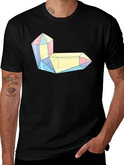 Geometric Crystal Graphic Tee - Modern Style