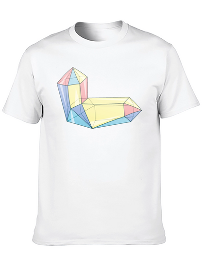 Geometric Crystal Graphic Tee - Modern Style