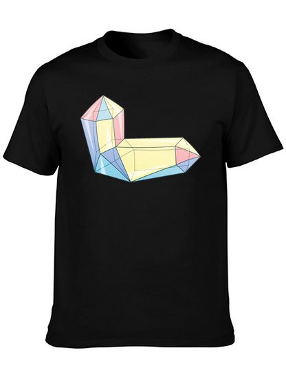 Geometric Crystal Graphic Tee - Modern Style