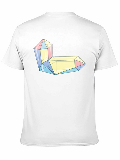 Geometric Crystal Graphic Tee - Modern Style