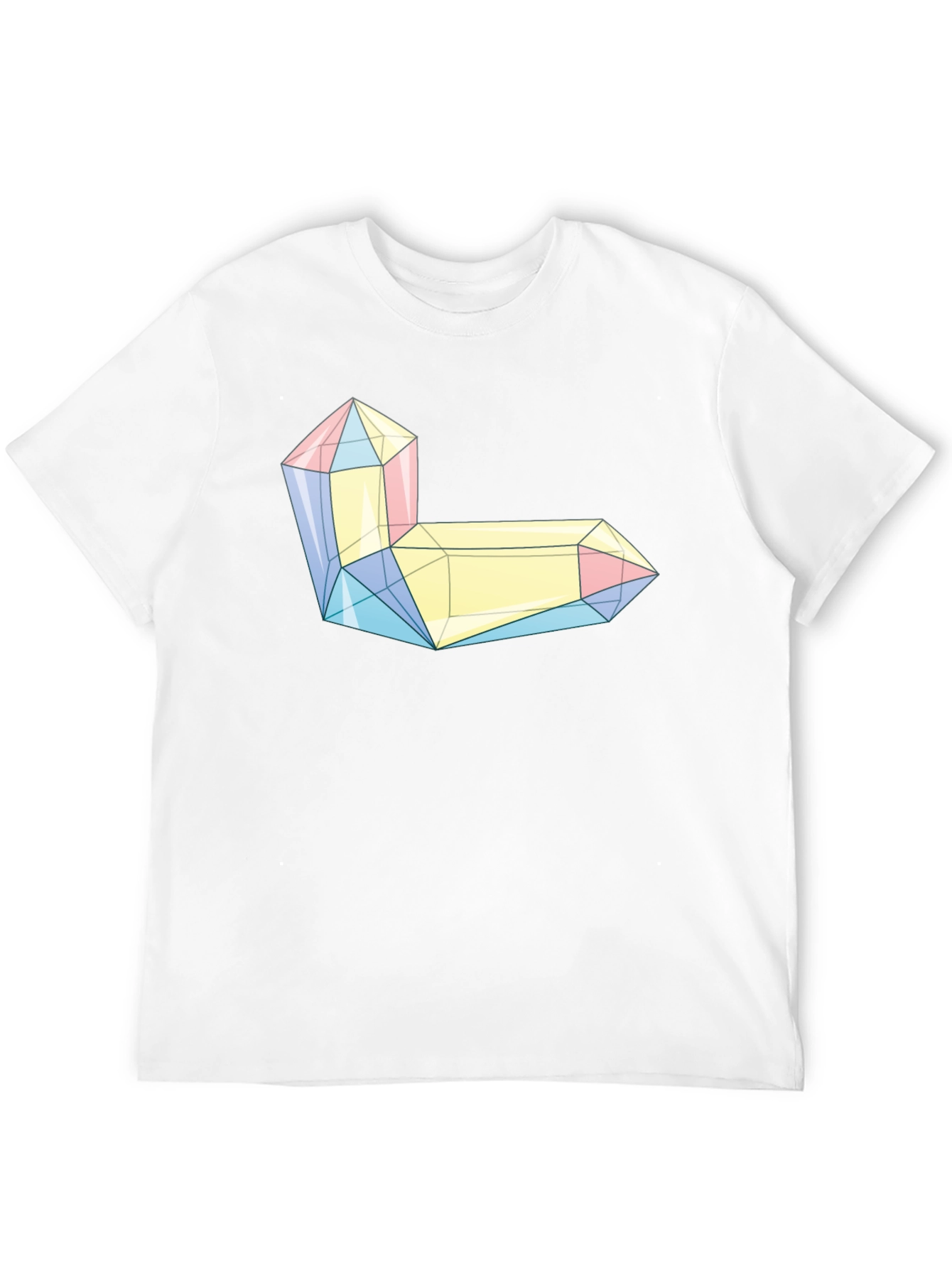 Geometric Crystal Graphic Tee - Modern Style