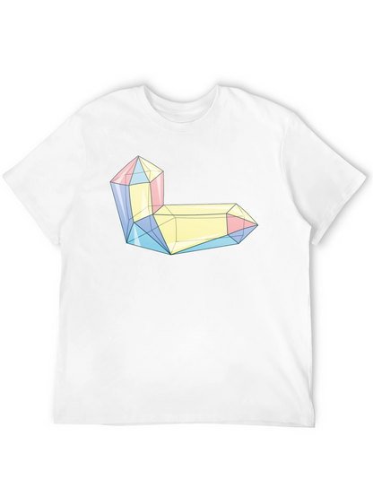 Geometric Crystal Graphic Tee - Modern Style