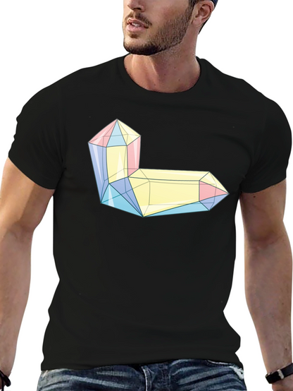 Geometric Crystal Graphic Tee - Modern Style