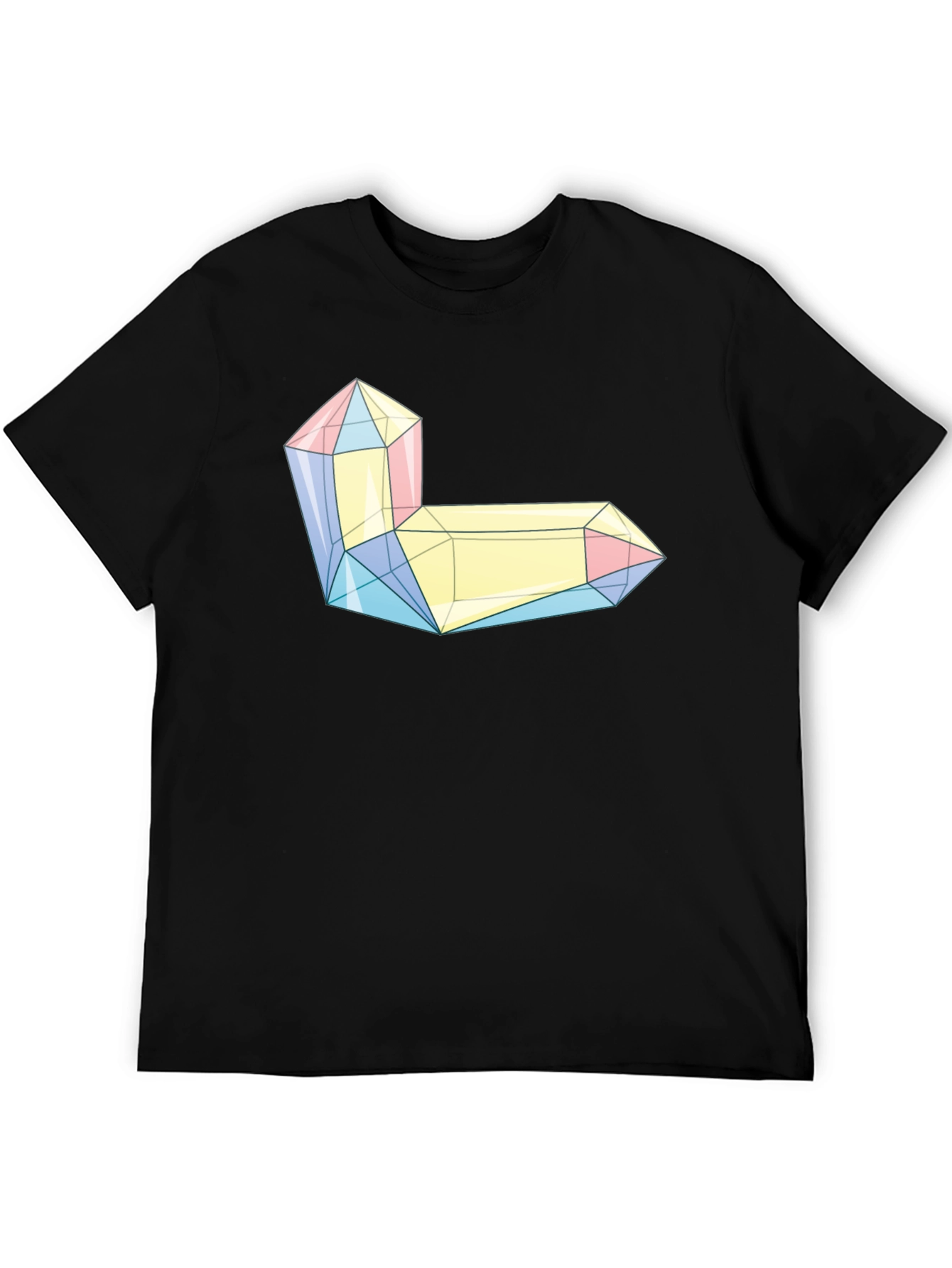 Geometric Crystal Graphic Tee - Modern Style