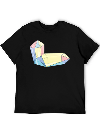 Geometric Crystal Graphic Tee - Modern Style