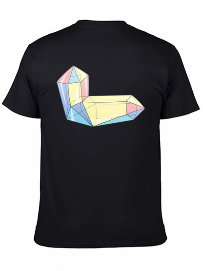 Geometric Crystal Graphic Tee - Modern Style
