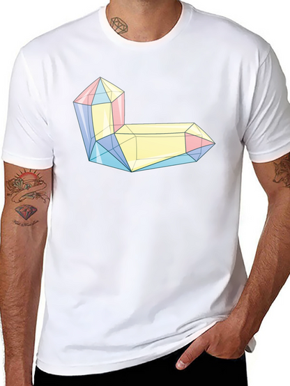 Geometric Crystal Graphic Tee - Modern Style