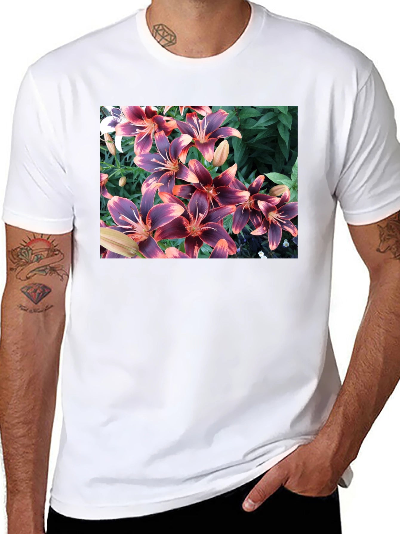 Floral T-Shirt - Unique Lily Design