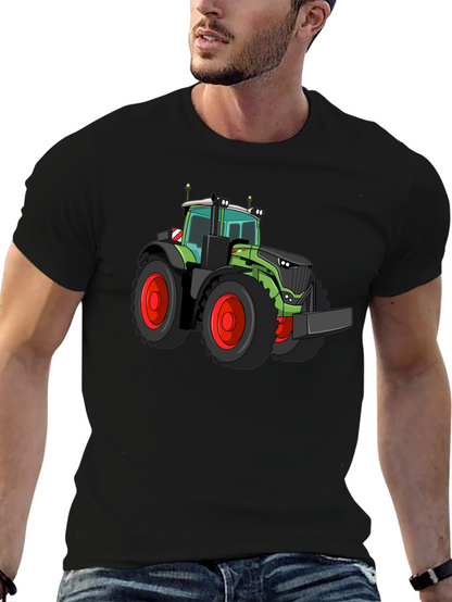 Tractor Graphic Tee - Bold Black Cotton Shirt