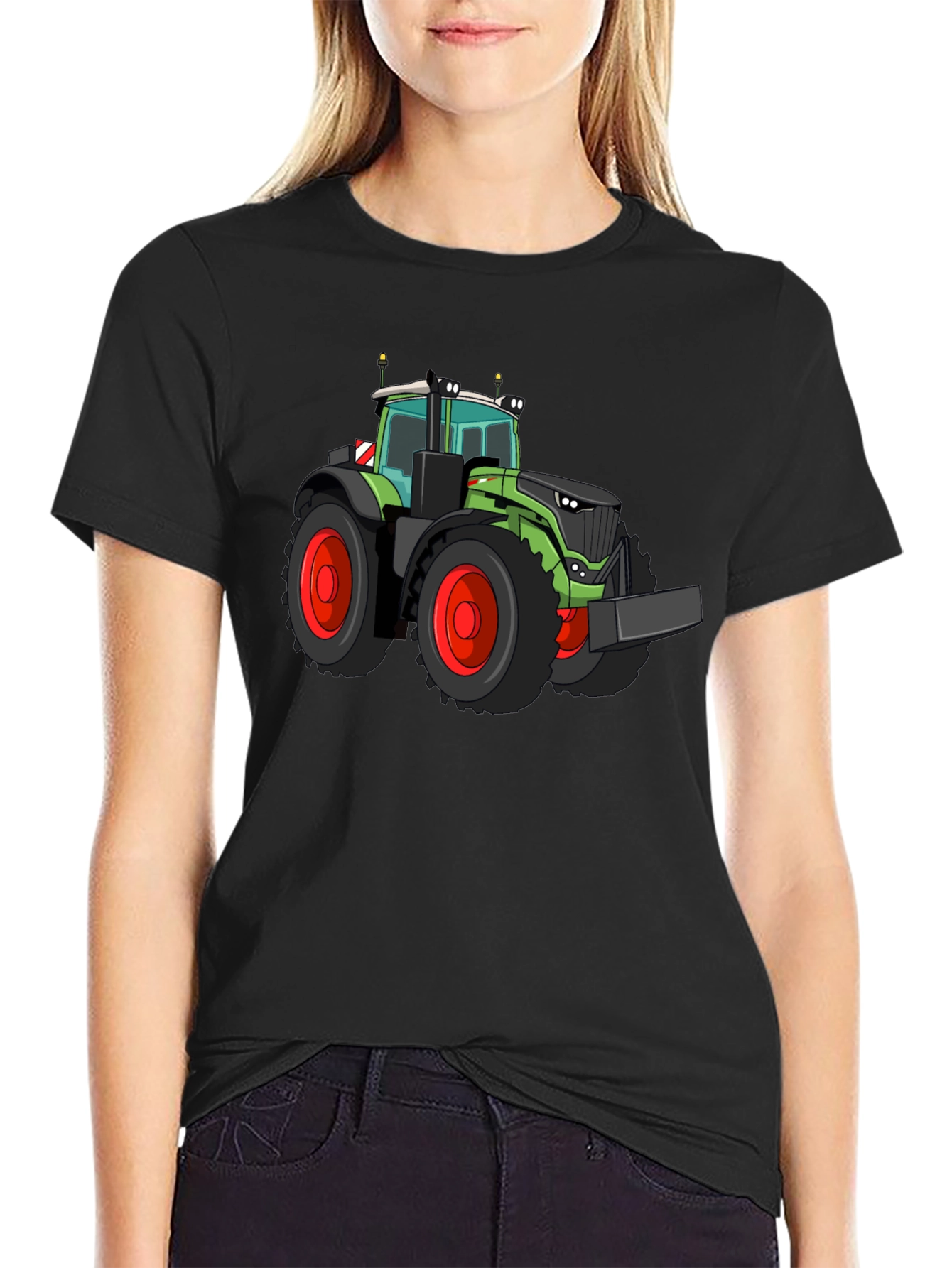Tractor Graphic Tee - Bold Black Cotton Shirt
