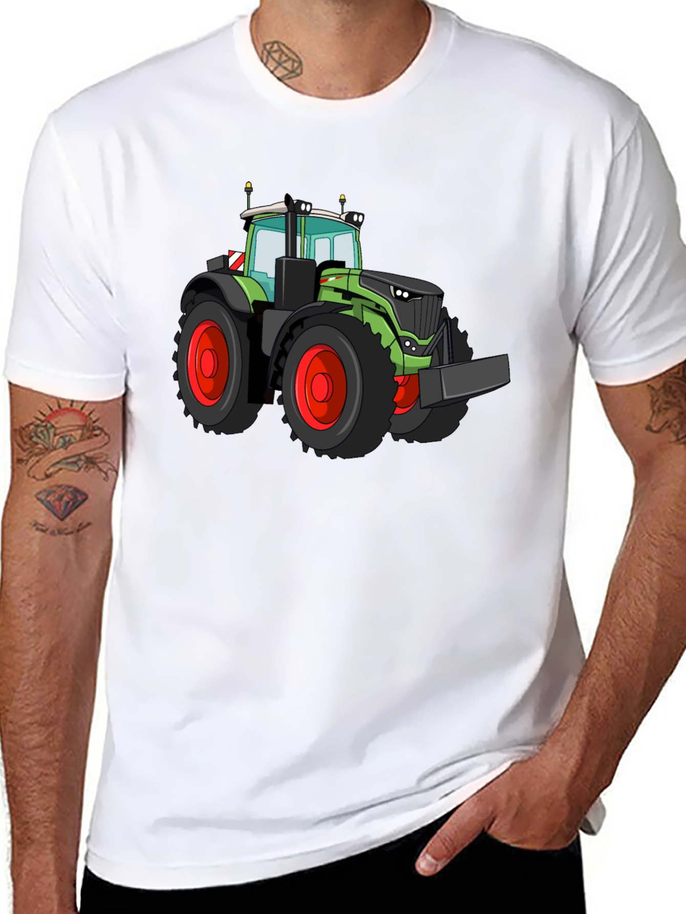 Tractor Graphic Tee - Bold Black Cotton Shirt