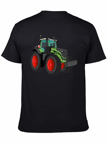 Tractor Graphic Tee - Bold Black Cotton Shirt