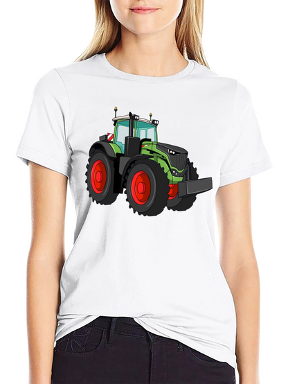 Tractor Graphic Tee - Bold Black Cotton Shirt
