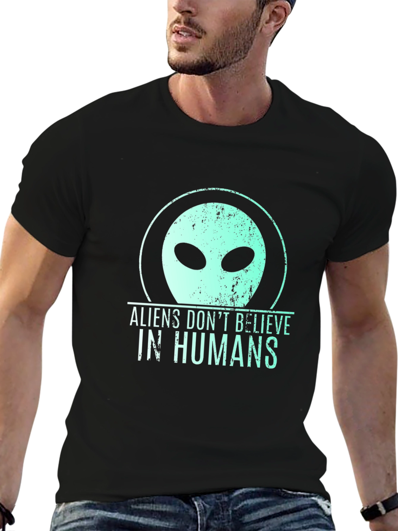 Aliens Dont Believe in Humans Graphic T-Shirt