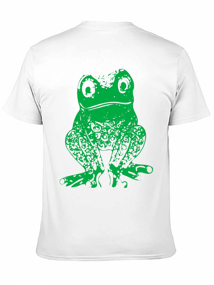 Green Frog Graphic Print Black T-Shirt