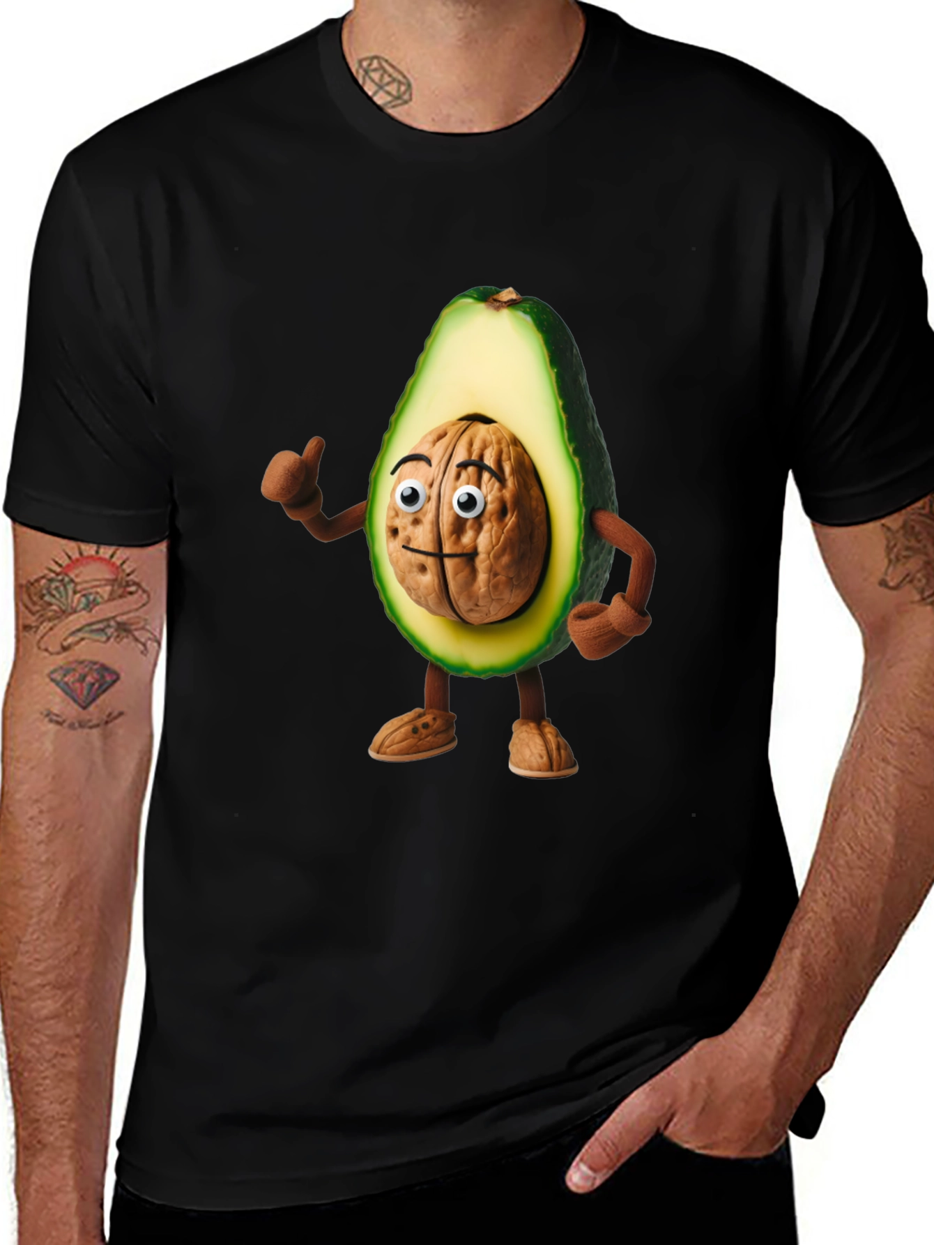 Avocado Brain Funny Graphic T-Shirt